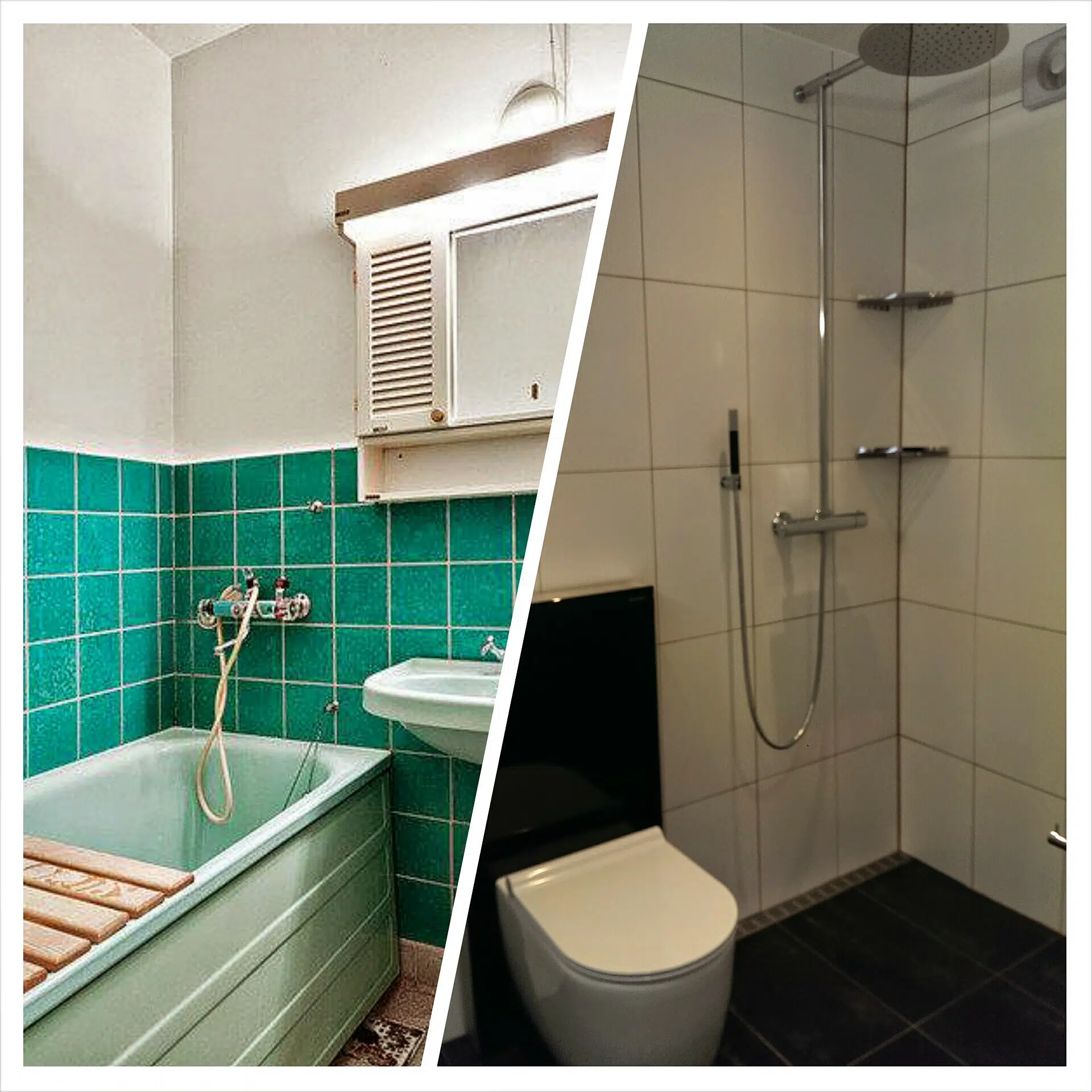 Utbytt golvbrunn i renoverat badrum i Bromma